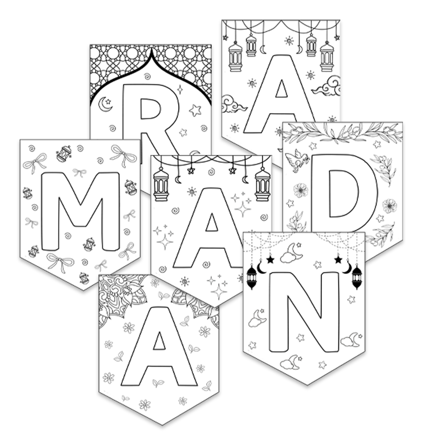 Ramadan Bunting Colouring